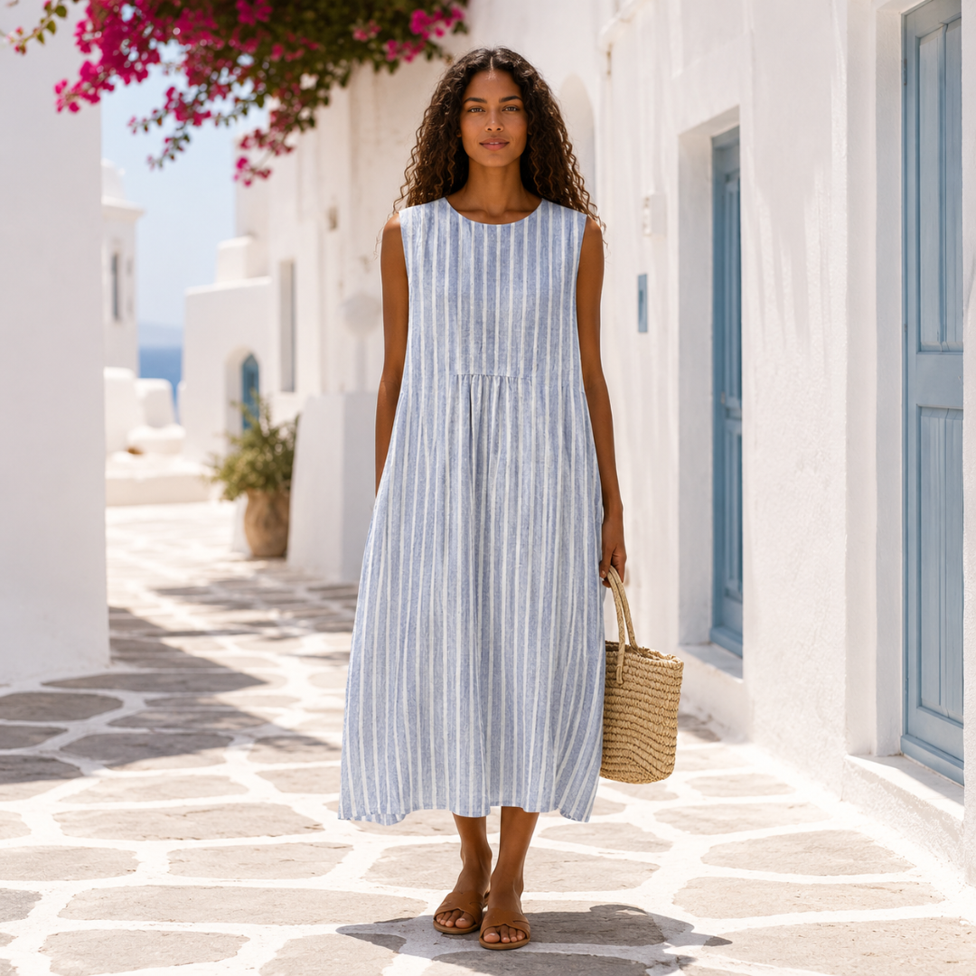 JOANA | Ριγέ Παραθαλάσσιο Φόρεμα