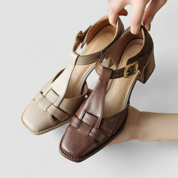 Eulalie | T-Strap Heeled Orthopedic Shoes
