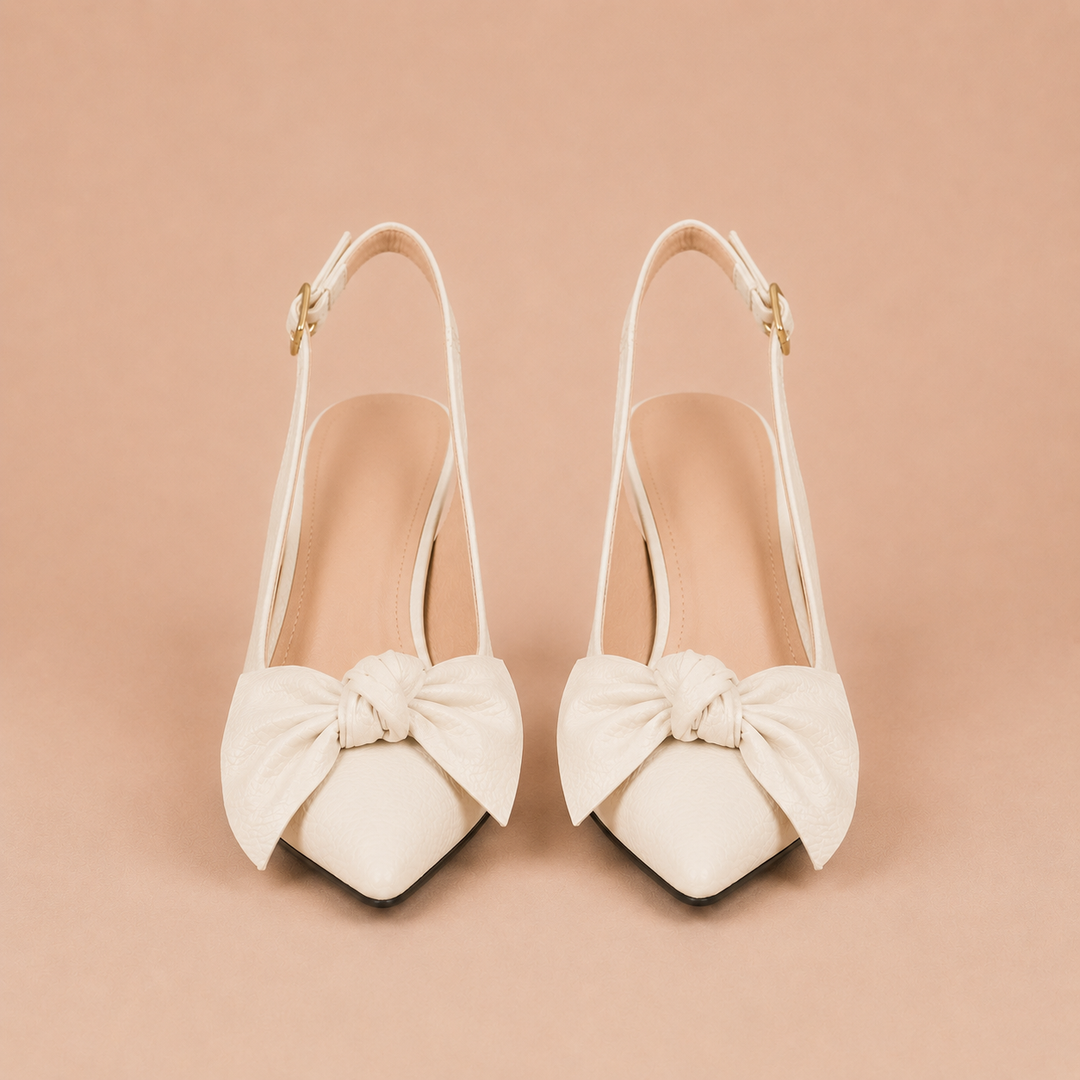 Κλαούντια - Slingback Παπούτσια με Λεπτή Μύτη και Φιόγκο
