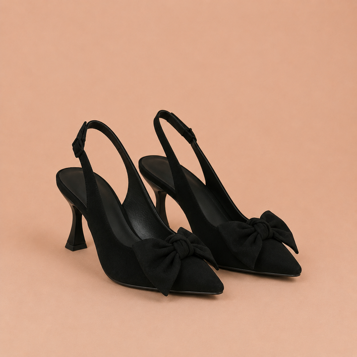 Κλαούντια - Slingback Παπούτσια με Λεπτή Μύτη και Φιόγκο
