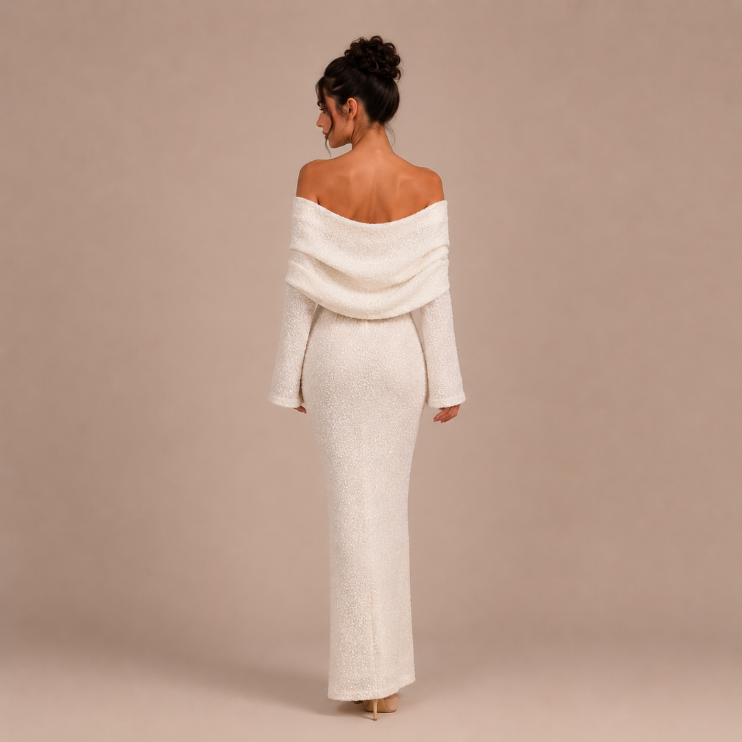 Σοφία - Off-Shoulder Ρούχο με Υφή