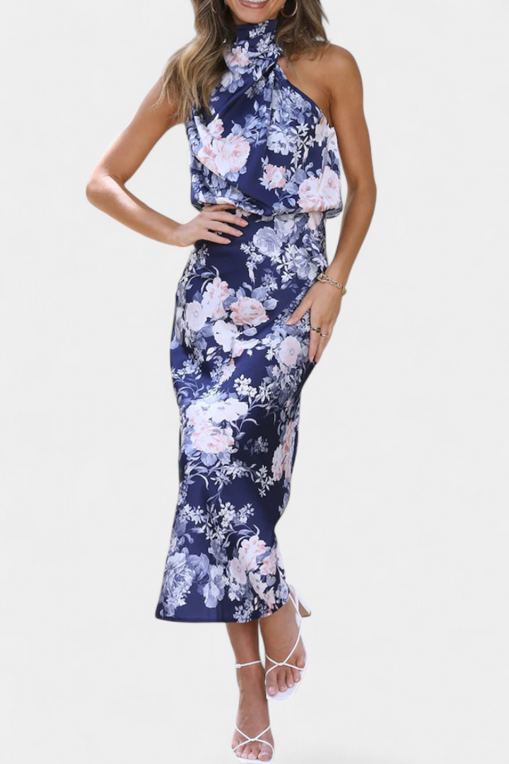 Λίζα | Maxi Floral Halter Dress