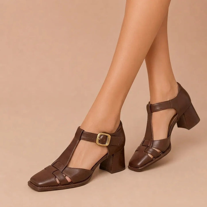 Eulalie | T-Strap Heeled Orthopedic Shoes
