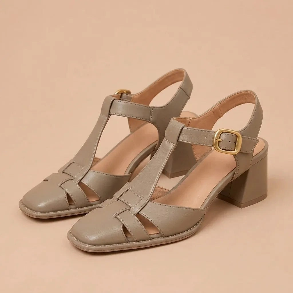 Eulalie | T-Strap Heeled Orthopedic Shoes