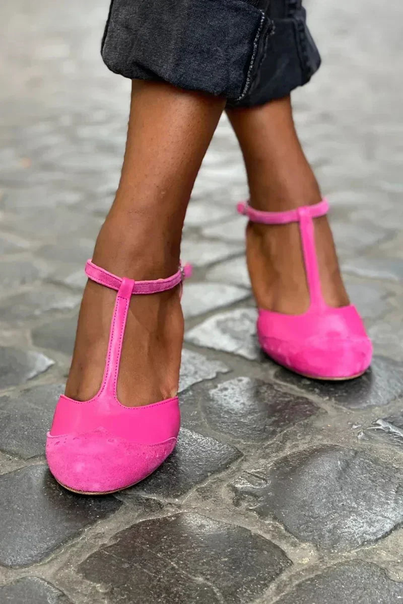 Vantelle | T-BAR Heeled Sandals with Strap