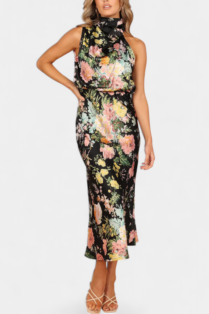 Λίζα | Maxi Floral Halter Dress